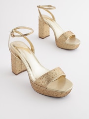 Gold Forever Comfort® Bling Platform Sandals - Image 6 of 10