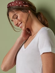 White Slouch V-Neck T-Shirt - Image 3 of 4