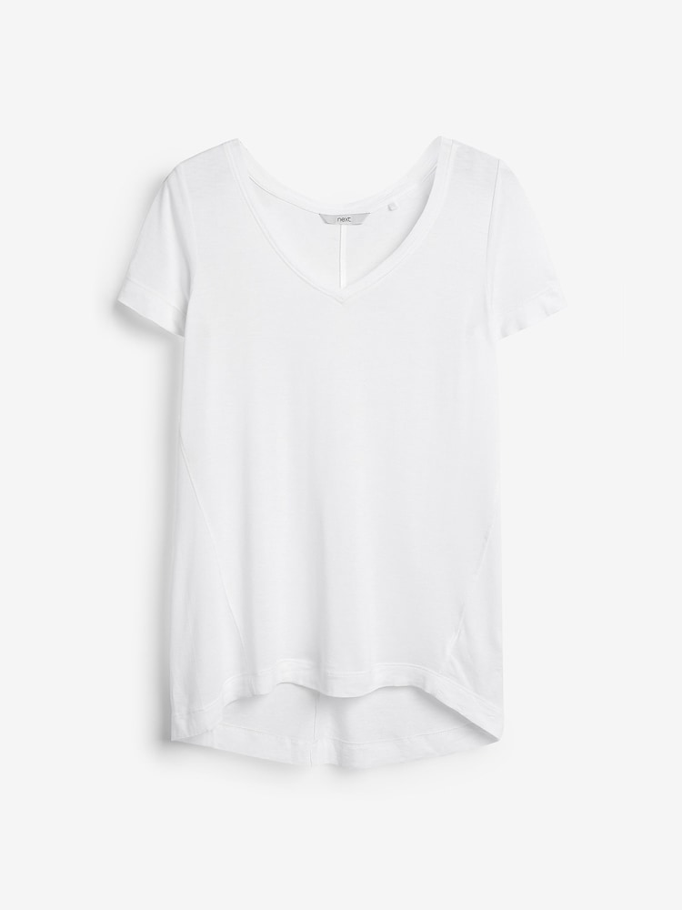 White Slouch V-Neck T-Shirt - Image 4 of 4