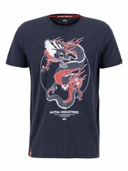 Alpha Industries Blue Rep Heritage Dragon 100% Cotton T-Shirt - Image 2 of 2