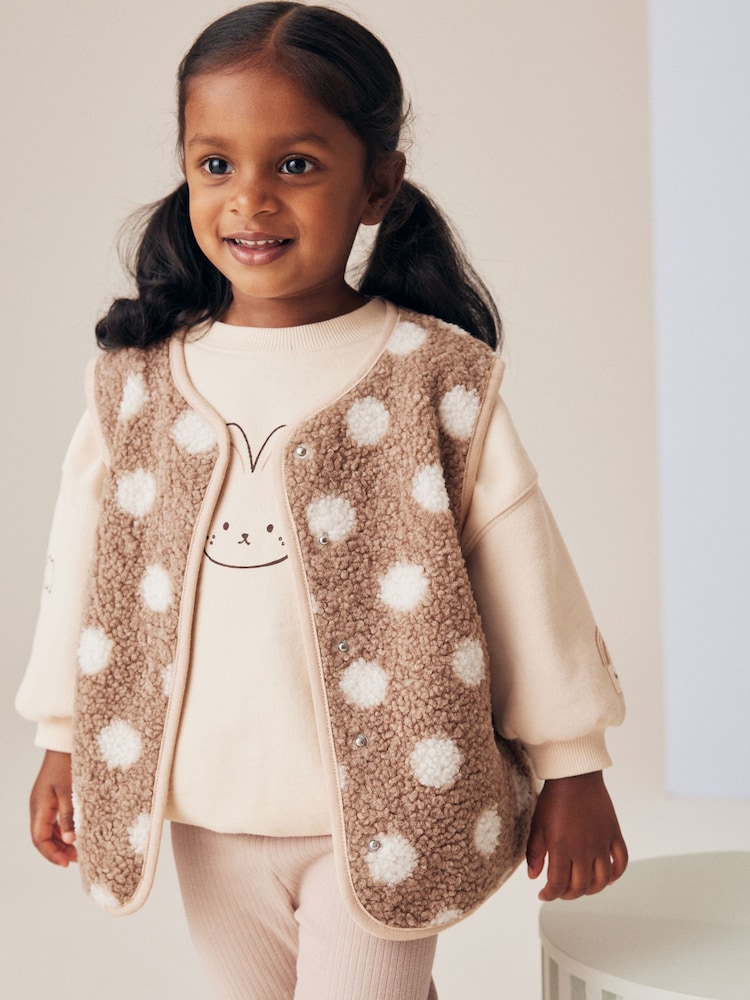 Neutral Gilet, Sweatshirt & Leggings 3 Piece Set (3mths-7yrs) - Image 2 of 10