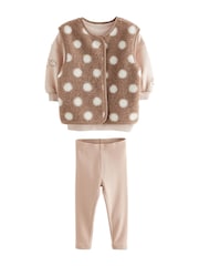 Neutral Gilet, Sweatshirt & Leggings 3 Piece Set (3mths-7yrs) - Image 7 of 10
