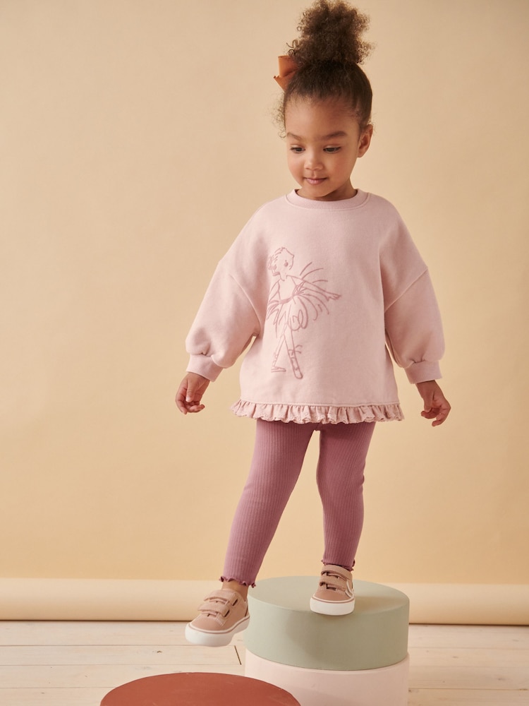 Pink Fairy Frill Hem Sweater & Leggings Set (3mths-7yrs) - Image 2 of 9