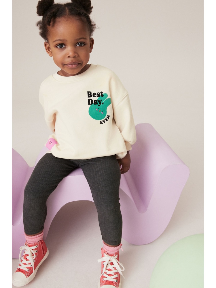 Cream Sweatshirt & Leggings Set (3mths-7yrs) - Image 2 of 7
