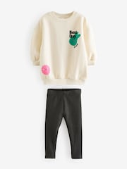 Cream Sweatshirt & Leggings Set (3mths-7yrs) - Image 5 of 7