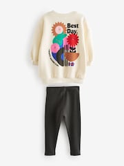 Cream Sweatshirt & Leggings Set (3mths-7yrs) - Image 6 of 7