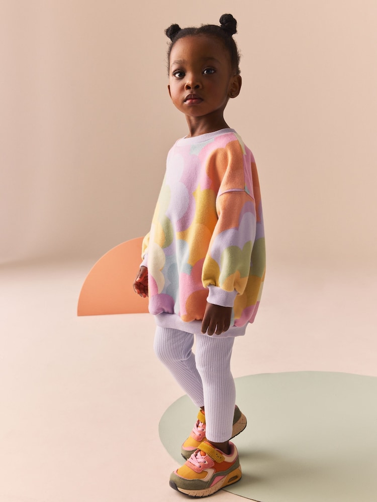 Lilac Purple Sweatshirt and Leggings Set (3mths-7yrs) - Image 2 of 7