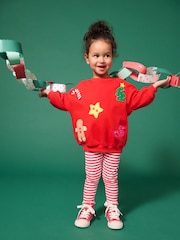 Red Christmas Sweatshirt And Leggings Set (3mths-7yrs) - Image 1 of 8