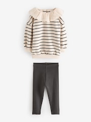 Black/White Collared Sweater And Leggings Set (3mths-7yrs) - Image 3 of 5