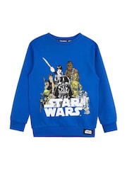 Character Blue Star Wars Long Sleeve 100% Cotton Sweatshirt - Image 1 of 5