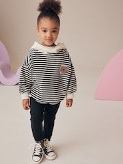 Black Stripe Hooded Sweatshirt & Leggings Set (3mths-7yrs) - Image 1 of 5
