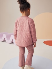 Pink Jacket, Top & Flare Leggings 3 Piece Set (3mths-7yrs) - Image 4 of 11