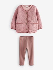 Pink Jacket, Top & Flare Leggings 3 Piece Set (3mths-7yrs) - Image 6 of 11