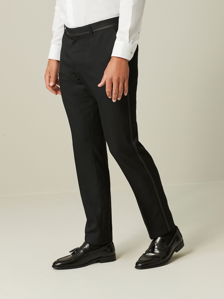 Black Slim Tuxedo Trousers - Image 1 of 9