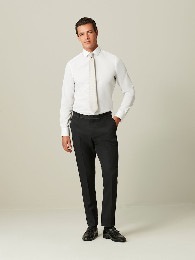 Black Slim Tuxedo Trousers - Image 2 of 9