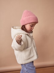 Cream Hooded Zip Fleece Jacket (3mths-7yrs) - Image 1 of 8