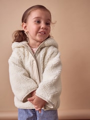 Cream Hooded Zip Fleece Jacket (3mths-7yrs) - Image 3 of 8