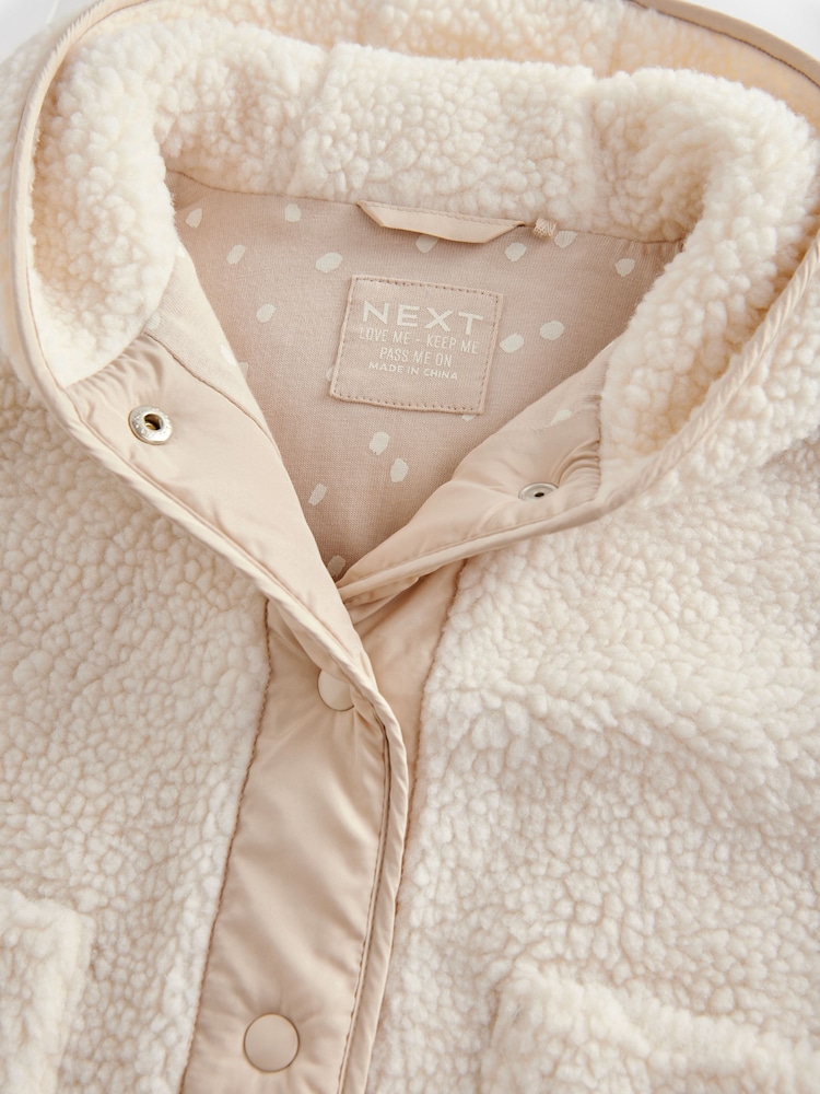 Cream - Jachetă fleece cu glugă și fermoar (3luni-7ani) - Image 7 of 8