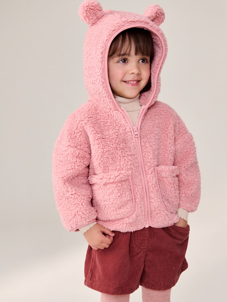 Pink Hooded Zip Fleece Jacket (3mths-7yrs) - Image 2 of 8