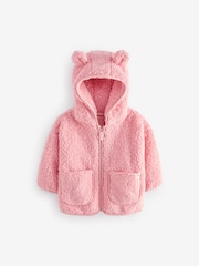 Pink Hooded Zip Fleece Jacket (3mths-7yrs) - Image 6 of 8