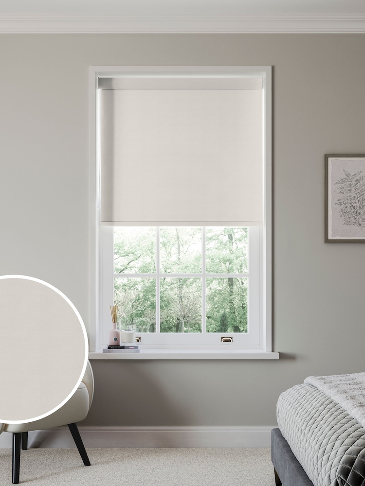 Cream Plain Blackout Made to Measure Blackout Roller Blind - Image 1 of 6