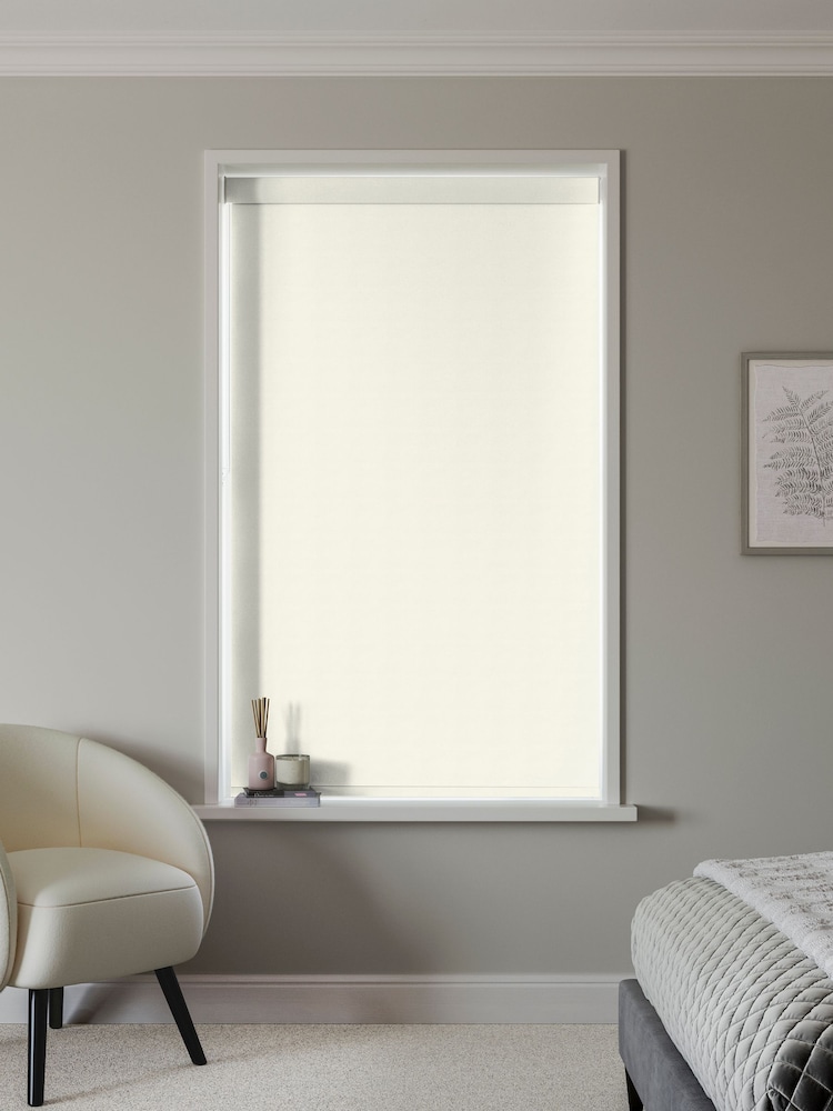 Cream Plain Blackout Made to Measure Blackout Roller Blind - Image 2 of 6