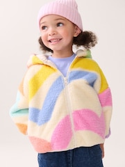 Rainbow Printed Hooded Zip Through Fleece Jacket (3mths-7yrs) - Image 1 of 8