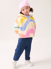 Rainbow Printed Hooded Zip Through Fleece Jacket (3mths-7yrs) - Image 2 of 8