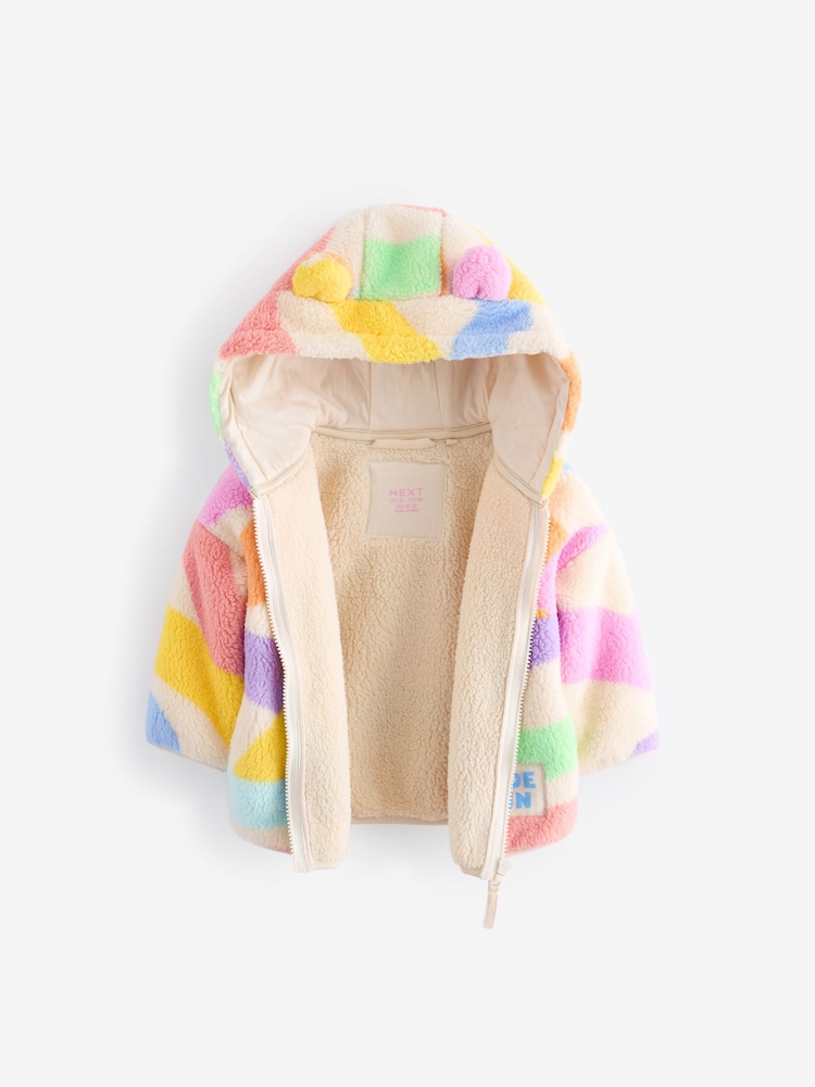 Rainbow Printed Hooded Zip Through Fleece Jacket (3mths-7yrs) - Image 5 of 8