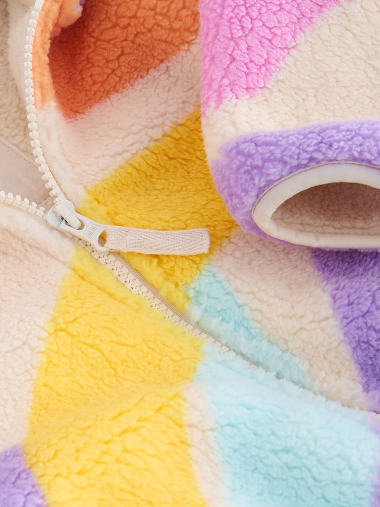 Rainbow Printed Hooded Zip Through Fleece Jacket (3mths-7yrs) - Image 7 of 8