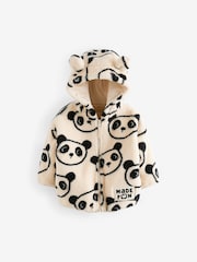 Cream Bear Printed Hooded Zip Through Fleece Jacket (3mths-7yrs) - Image 6 of 10