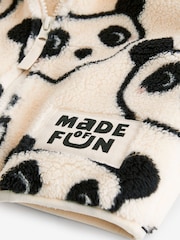 Cream Bear Printed Hooded Zip Through Fleece Jacket (3mths-7yrs) - Image 9 of 10