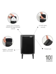 Brabantia Black Bo  Hi 7L Waste Bin - Image 6 of 6