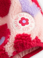 Red Hooded Floral Print Zip Fleece Jacket (3mths-7yrs) - Image 9 of 9