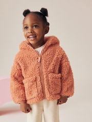 Orange Hooded Zip Fleece Jacket (3mths-7yrs) - Image 1 of 8