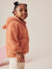 Orange Hooded Zip Fleece Jacket (3mths-7yrs) - Image 4 of 8