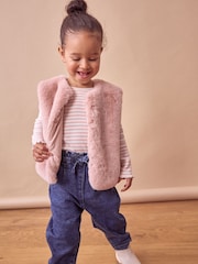 Pink Faux Fur Gilet (3mths-7yrs) - Image 3 of 5