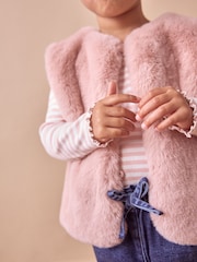 Pink Faux Fur Gilet (3mths-7yrs) - Image 5 of 5