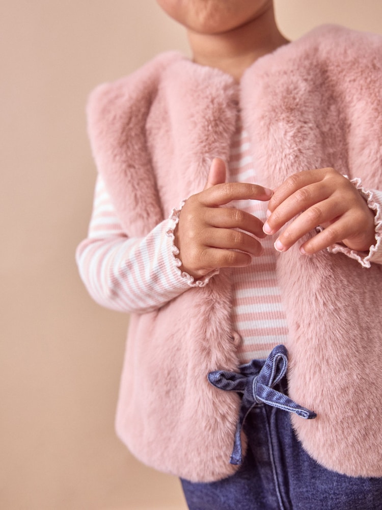 Pink Faux Fur Gilet (3mths-7yrs) - Image 5 of 5