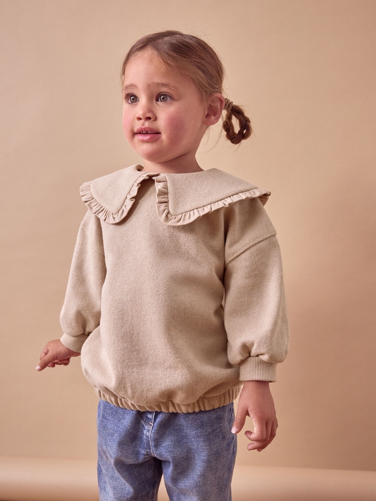 Pink Glitter Collar Sweatshirt (3mths-7yrs) - Image 1 of 8