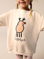 Cream Christmas Sweatshirt And Leggings Set (3mths-7yrs) - Image 3 of 7