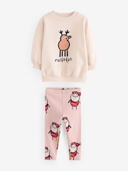 Cream Christmas Sweatshirt And Leggings Set (3mths-7yrs) - Image 5 of 7