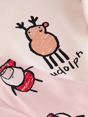 Cream Christmas Sweatshirt And Leggings Set (3mths-7yrs) - Image 7 of 7
