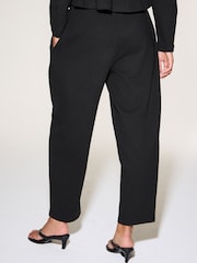 Black Barrel Leg Knit Look Trousers - Image 2 of 5