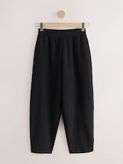 Black Barrel Leg Knit Look Trousers - Image 6 of 8
