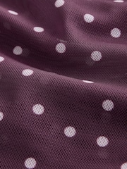 Wine/Pink Spot Short Sleeved Asymmetrical Mesh Top - Image 6 of 8
