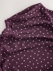 Wine/Pink Spot Short Sleeved Asymmetrical Mesh Top - Image 7 of 8