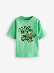 Green Alligator 100% Cotton Short Sleeve Character T-Shirt (3mths-7yrs) - Image 1 of 3