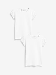 White Puff Sleeve 100% Cotton T-Shirts 2 Pack (3-16yrs) - Image 4 of 7