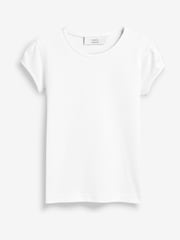 White Puff Sleeve 100% Cotton T-Shirts 2 Pack (3-16yrs) - Image 5 of 7
